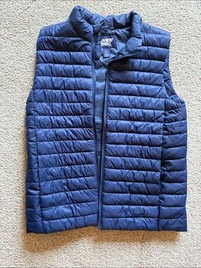 Lands' End Navy Quilted Packable Puffer Vest